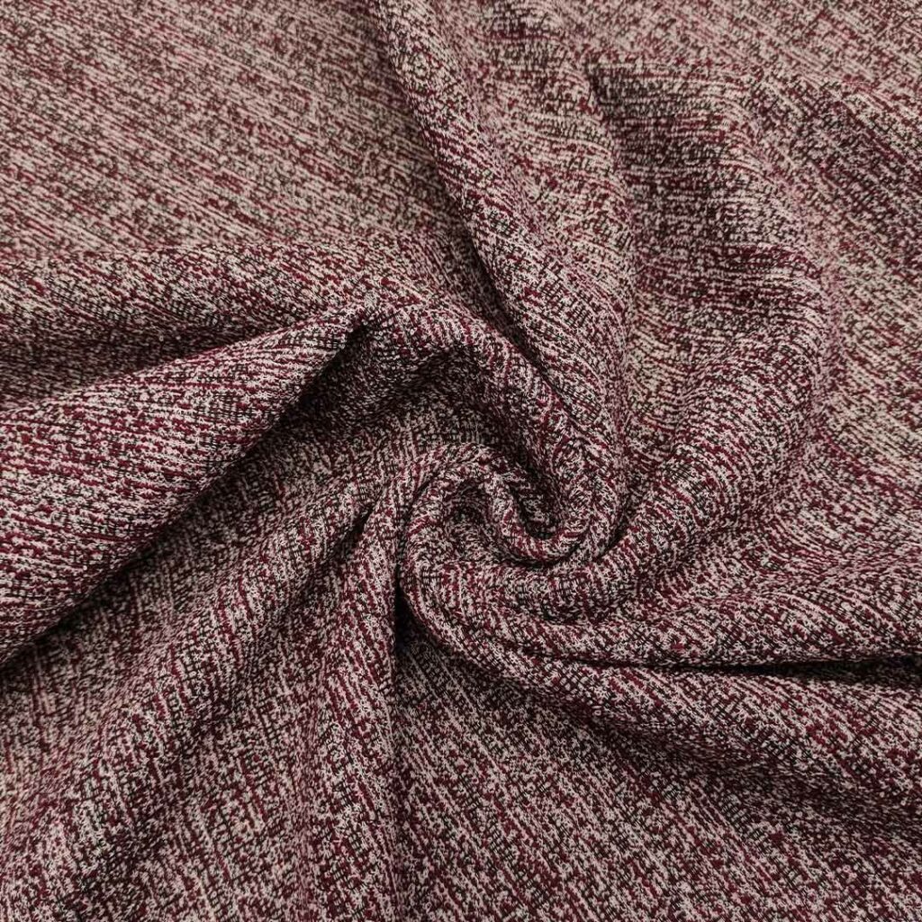 Tessuto Tweed Double Face Bordeaux Nero Iaia Tessuti