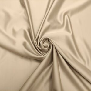 Tessuto Gabardine di Cotone - Colore Bianco Placcato Coprente Oro - Mezzo  Metro 