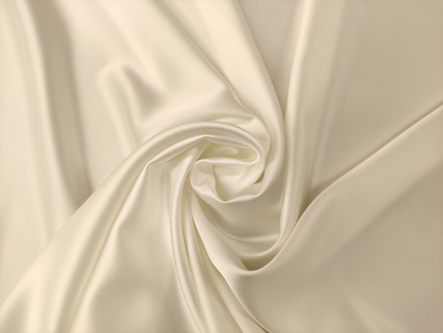 Tessuto Duchesse elasticizzato in tinta unita bianco seta - Iaia