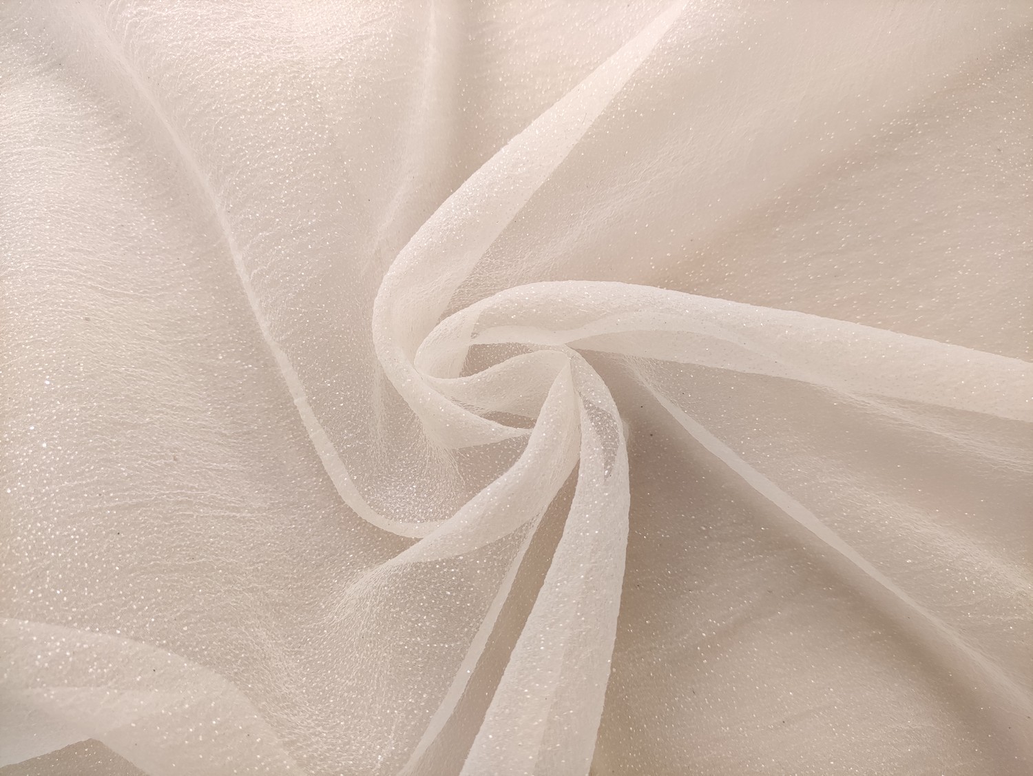 Tessuto Organza Glitter bianco seta - Iaia Tessuti