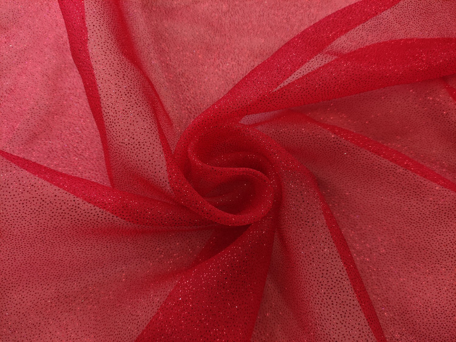 Tessuto Organza Glitter rosso - Iaia Tessuti