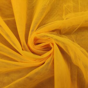 Tessuto a rete in tulle morbido giallo incollato con glitter