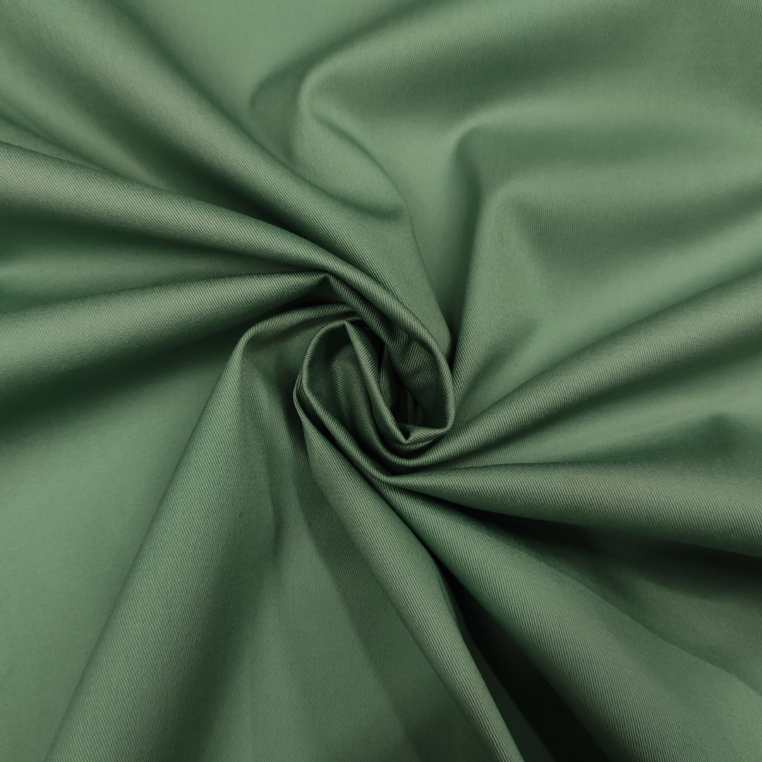Tessuto in jersey di cotone tinta unita verde salvia - CAMPIONE