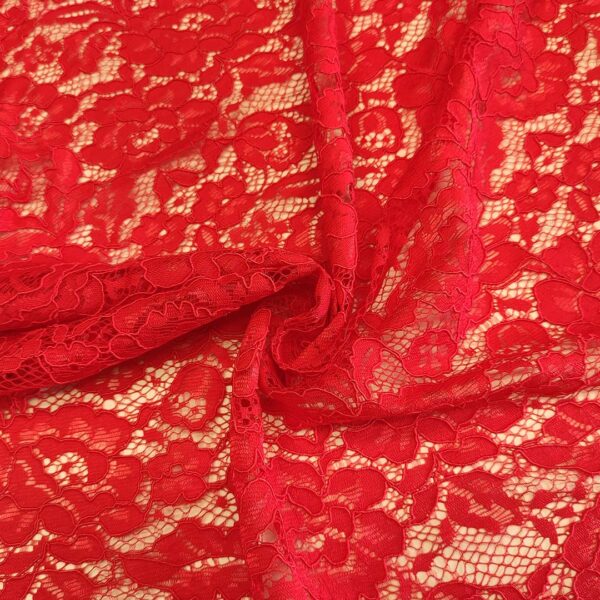 Tessuto Pizzo rebrodè rosso