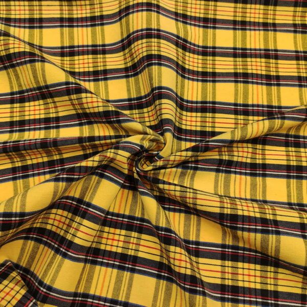 Tessuto Tartan giallo - blu - rosso