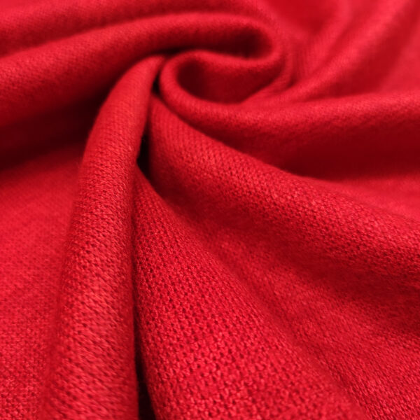 Tessuto Maglia Mano Cashmere in tinta unita rosso