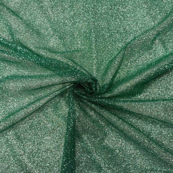 Tessuto Tulle mano seta con Glitter tinta unita verde tiffany