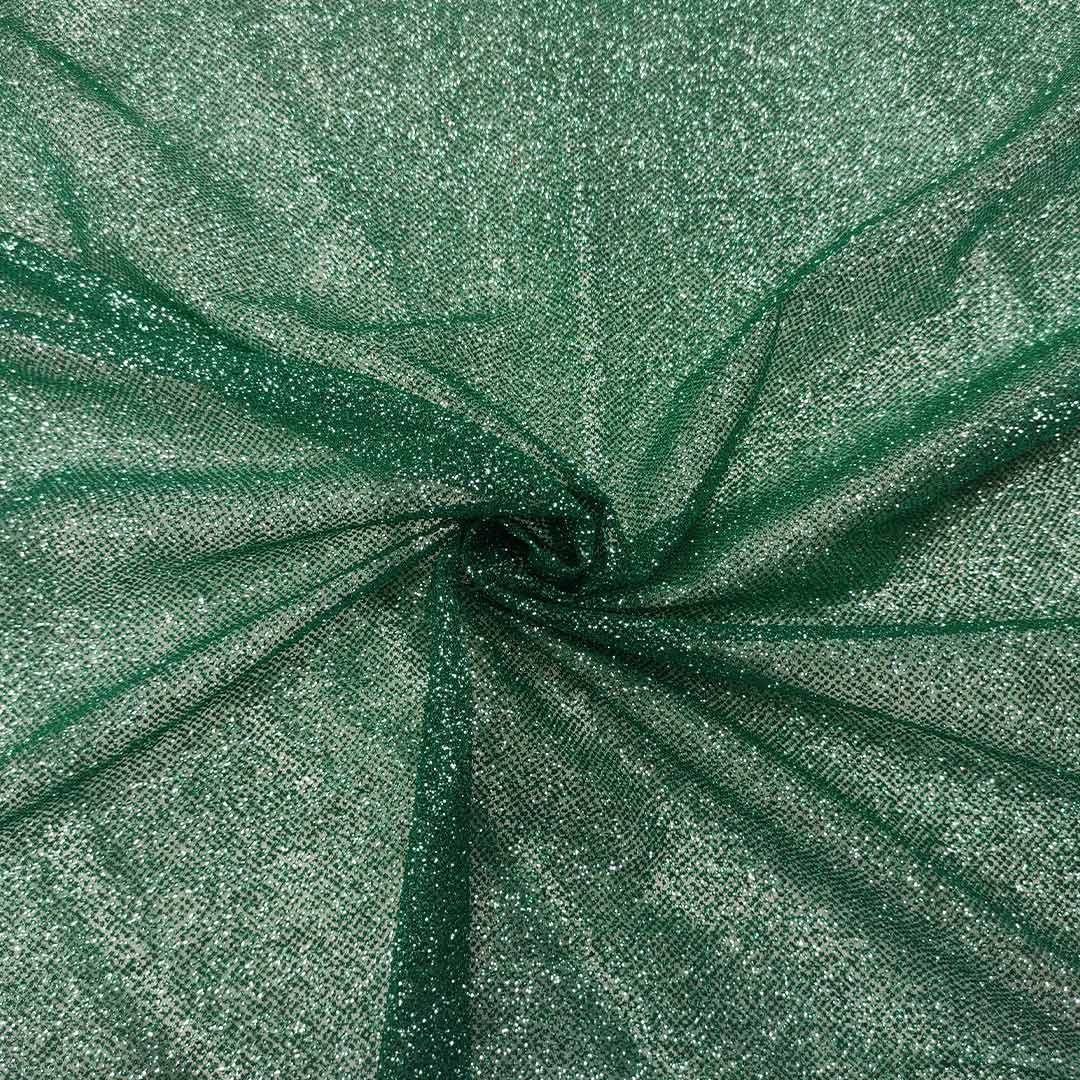 Tessuto Tulle mano seta con Glitter tinta unita verde tiffany - Iaia Tessuti