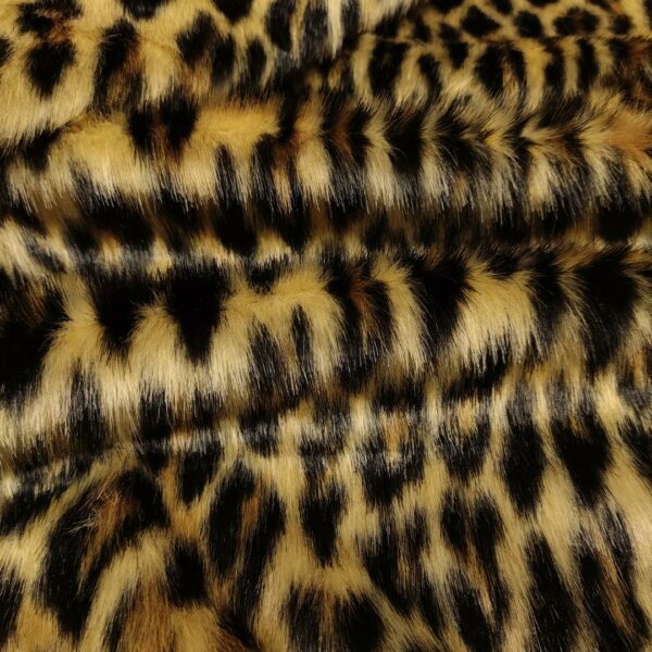 Tessuto Ecopelliccia a fantasia motivo animalier beige - nero - tabacco