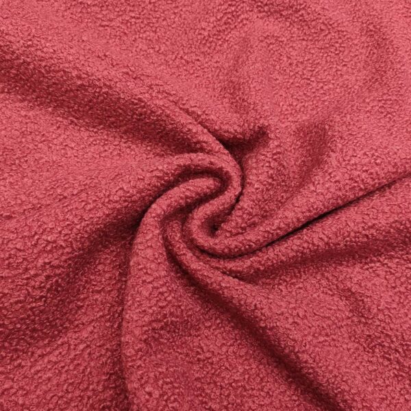 Tessuto per cappotto bouclé tinta unita rosa antico