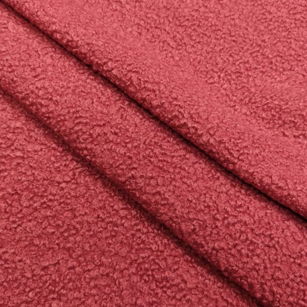 Tessuto per cappotto bouclé tinta unita rosa antico