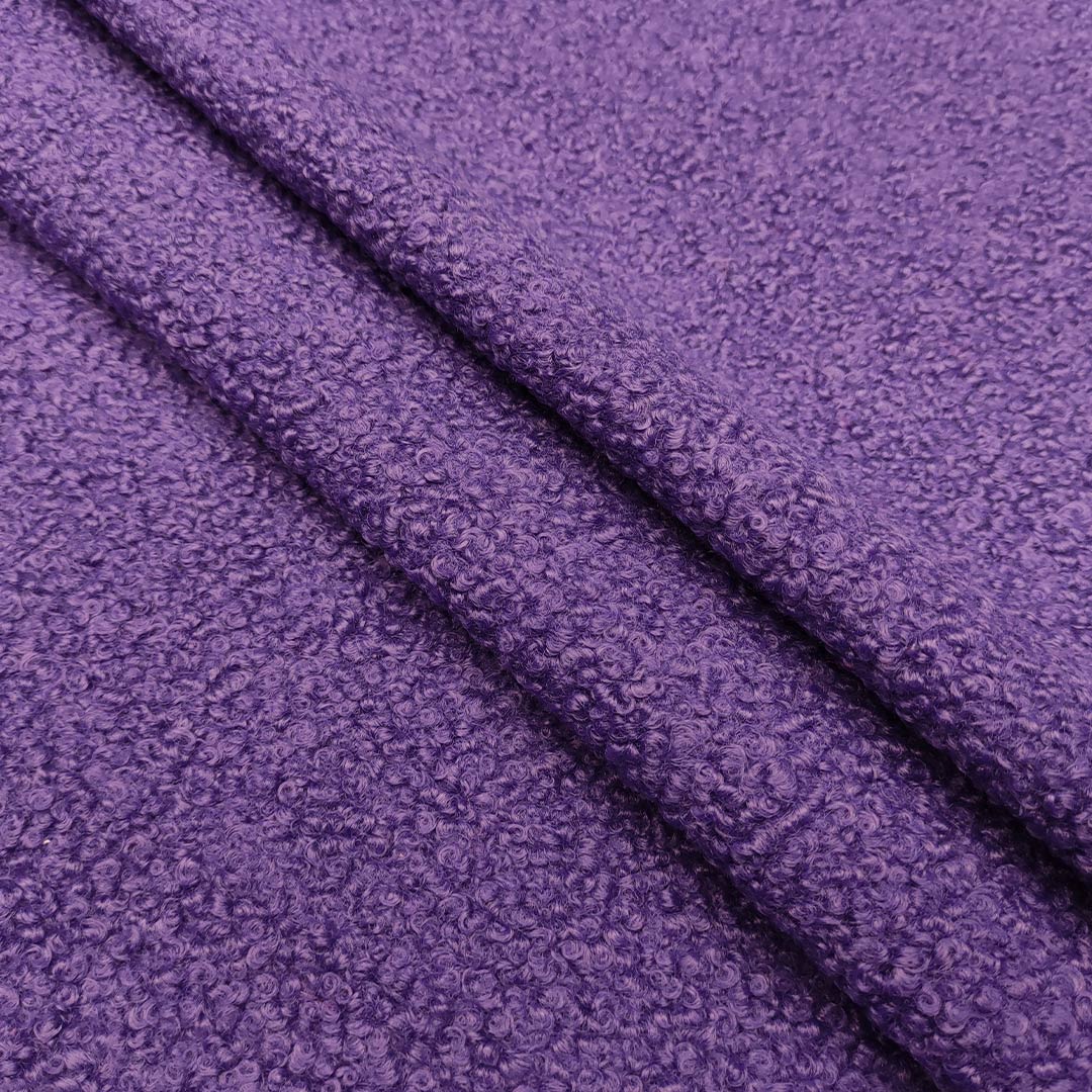 Tessuto Per Cappotto Boucl Tinta Unita Viola Iaia Tessuti