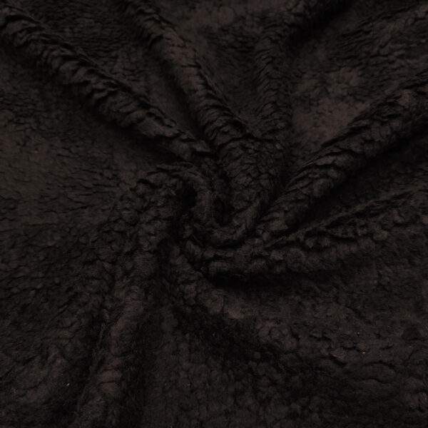 Tessuto per cappotto Teddy nero