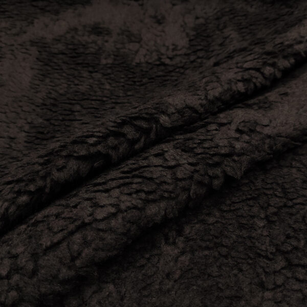 Tessuto per cappotto Teddy nero