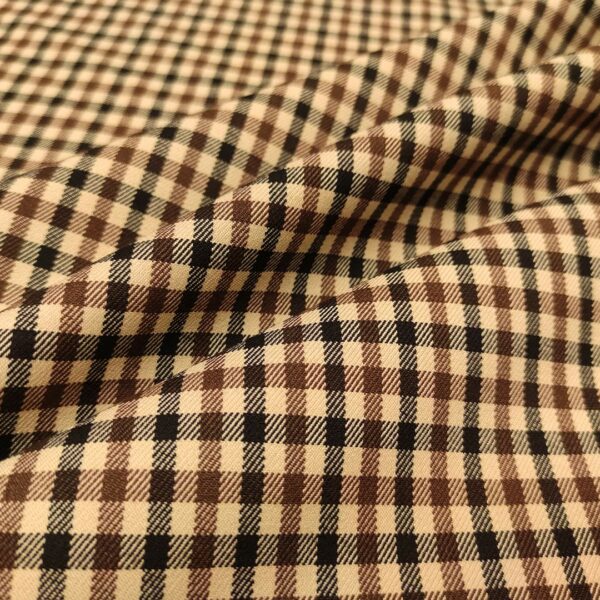 Tessuto tartan nero - marrone - beige