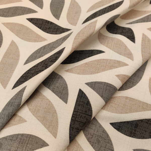 Tessuto Panama in cotone per arredo a fantasia motivo astratto grigio - beige - grigio antracite
