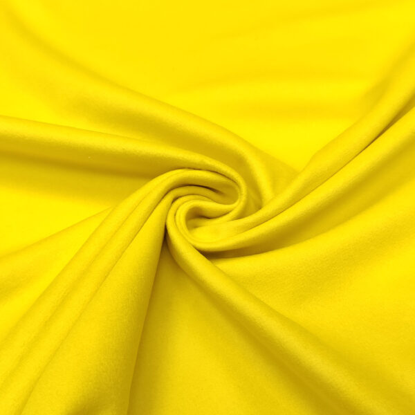 Tessuto per cappotto Panno tinta unita giallo fluo