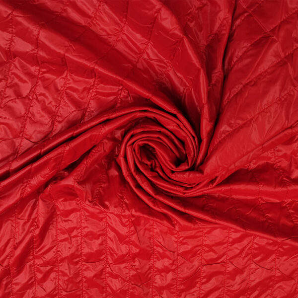 Tessuto Trapunta double face peso leggero motivo rigato rosso