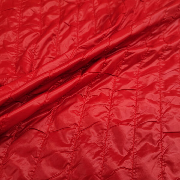 Tessuto Trapunta double face peso leggero motivo rigato rosso