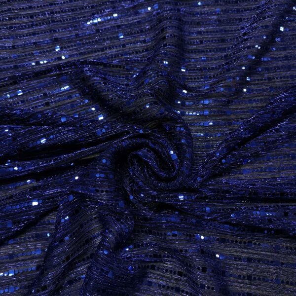 Tessuto Jersey Lurex con punti luce blu elettrico