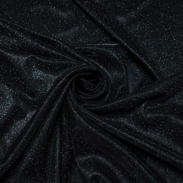 Tessuto Jersey glitter nero