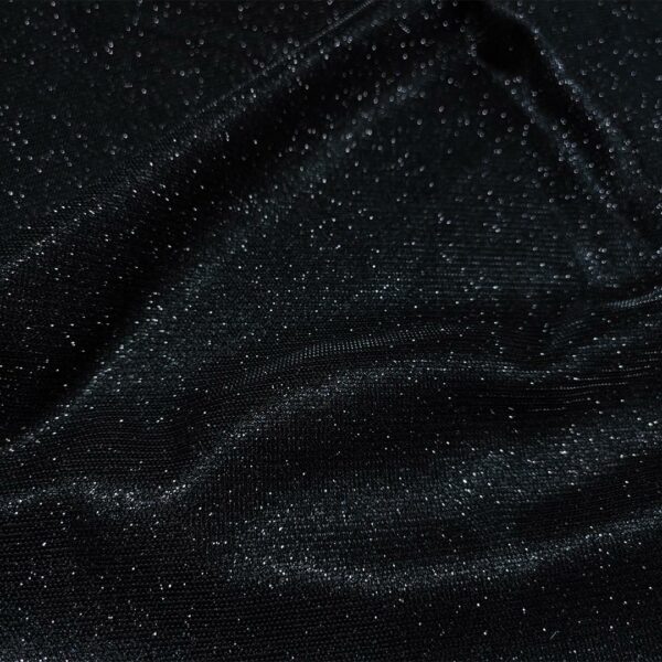 Tessuto Jersey glitter nero
