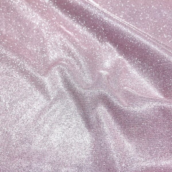 Tessuto Jersey glitter rosa chiaro