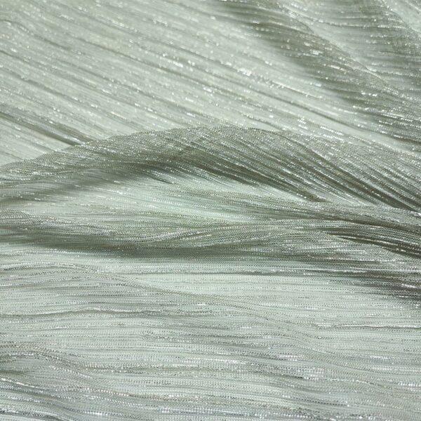 Tessuto Tulle lurex elasticizzato platino