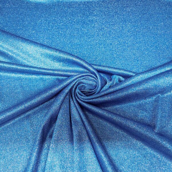 Tessuto Jersey glitter bluette - argento