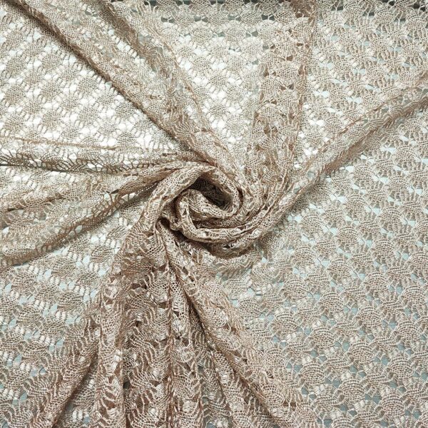 Tessuto pizzo a rete beige