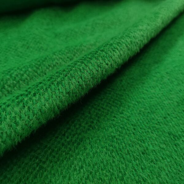 Tessuto per cappotto mano mohair tinta unita verde prato