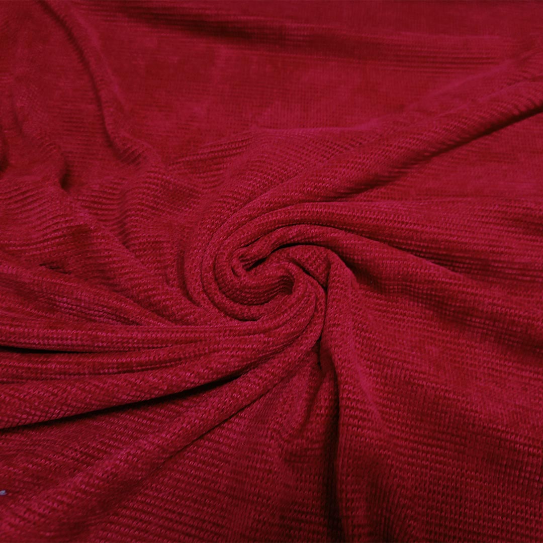 Tessuto Maglia Mano ciniglia tinta unita rosso - Iaia Tessuti