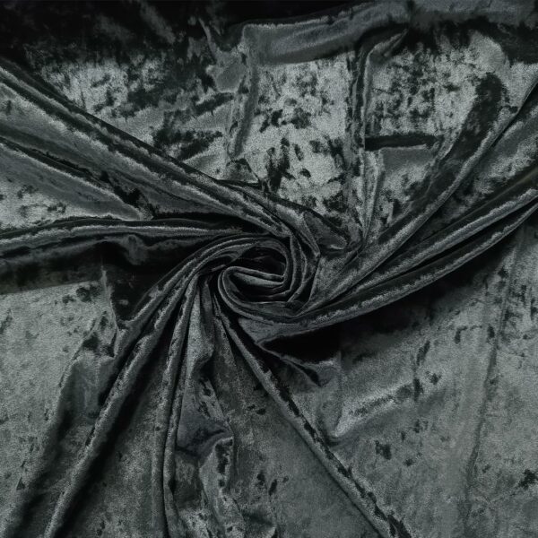 Tessuto velluto elasticizzato effetto invecchiato tinta unita nero