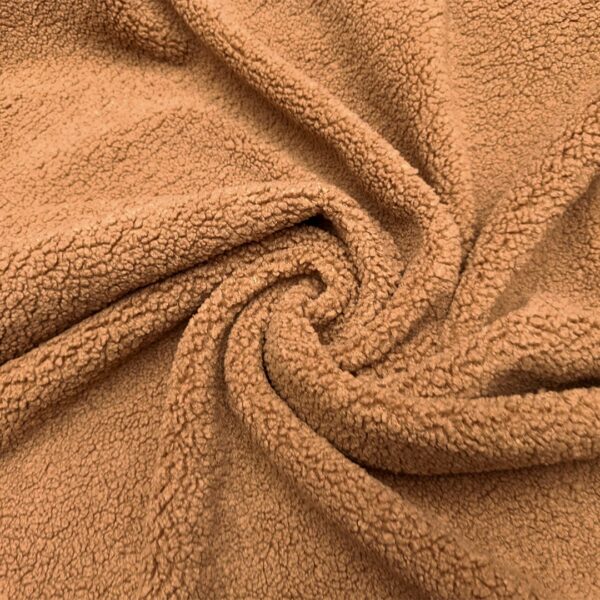 Tessuto Eco Montone Teddy nocciola