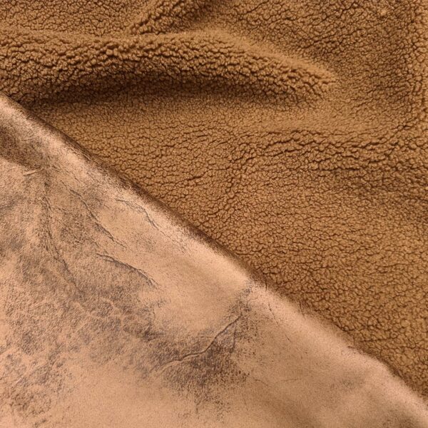 Tessuto Eco Montone Teddy nocciola