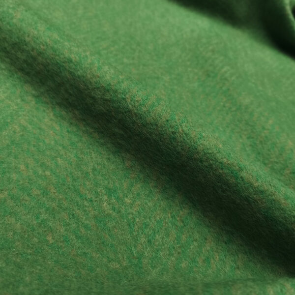 Scampolo di Tessuto Lana Cotta motivo sfumato verde prato - panna