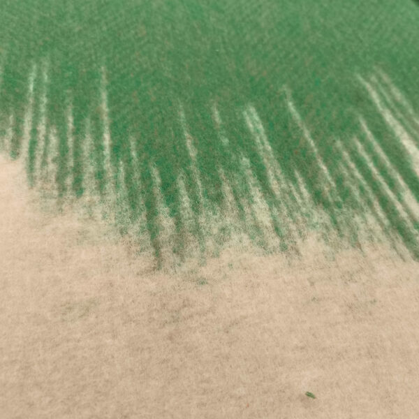 Scampolo di Tessuto Lana Cotta motivo sfumato verde prato - panna
