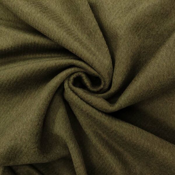 Tessuto per cappotto velour tinta unita verde militare