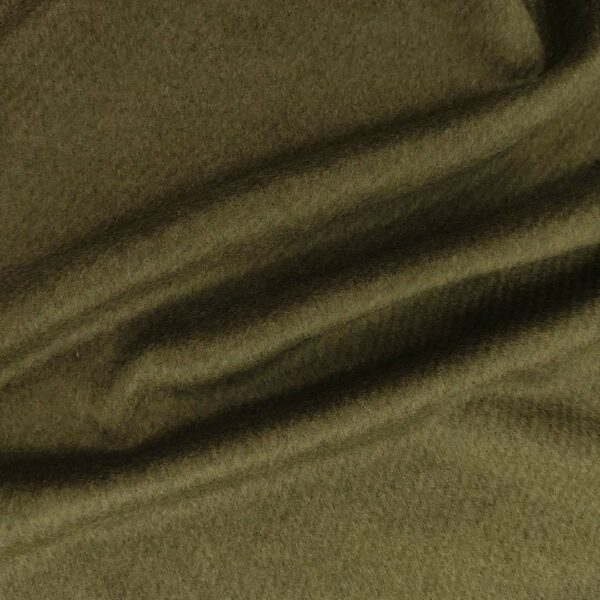 Tessuto per cappotto velour tinta unita verde militare