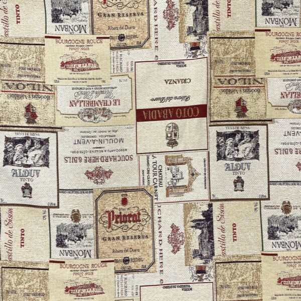 Tessuto per arredo Gobelin a fantasia motivo astratto beige - sabbia - bordeaux
