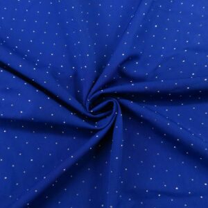 Tessuto Cady Elasticizzato con punti luce blu elettrico
