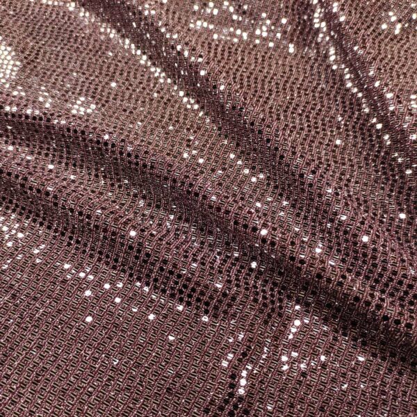 Tessuto Jersey glitter con punti luce orchidea