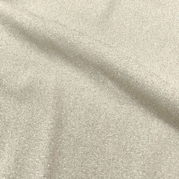 Tessuto Jersey glitter tinta unita bianco