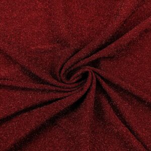 Tessuto Jersey glitter tinta unita bordeaux