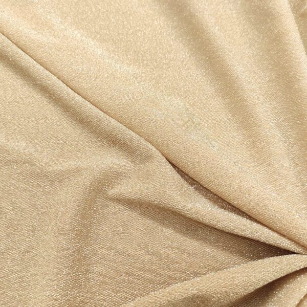 Tessuto Jersey glitter tinta unita champagne