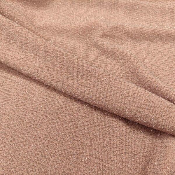 Tessuto Jersey glitter tinta unita rosa antico