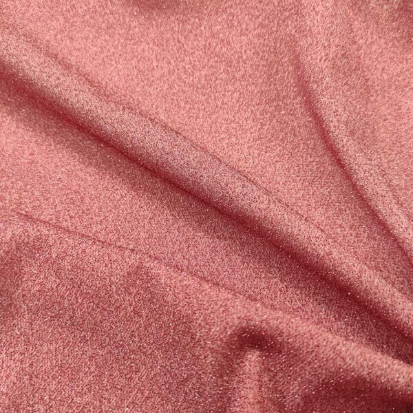 Tessuto Jersey glitter tinta unita rosa