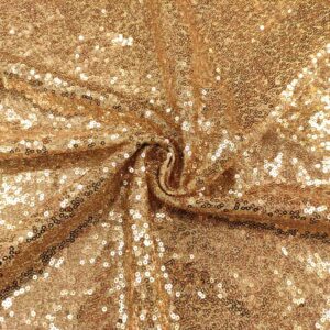 Tessuto glitter Ricamato con paillettes gold