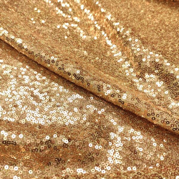 Tessuto glitter Ricamato con paillettes gold