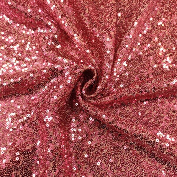 Tessuto glitter Ricamato con paillettes rosa shocking